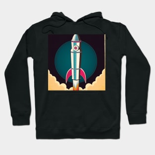 Retro futuristic rocket Hoodie